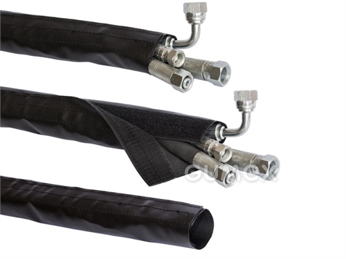 Ochranný návlek TEXWRAP so suchým zipsom na hadice a trubky, 75mm, nylon potiahnutý PU, 180°C, čierny